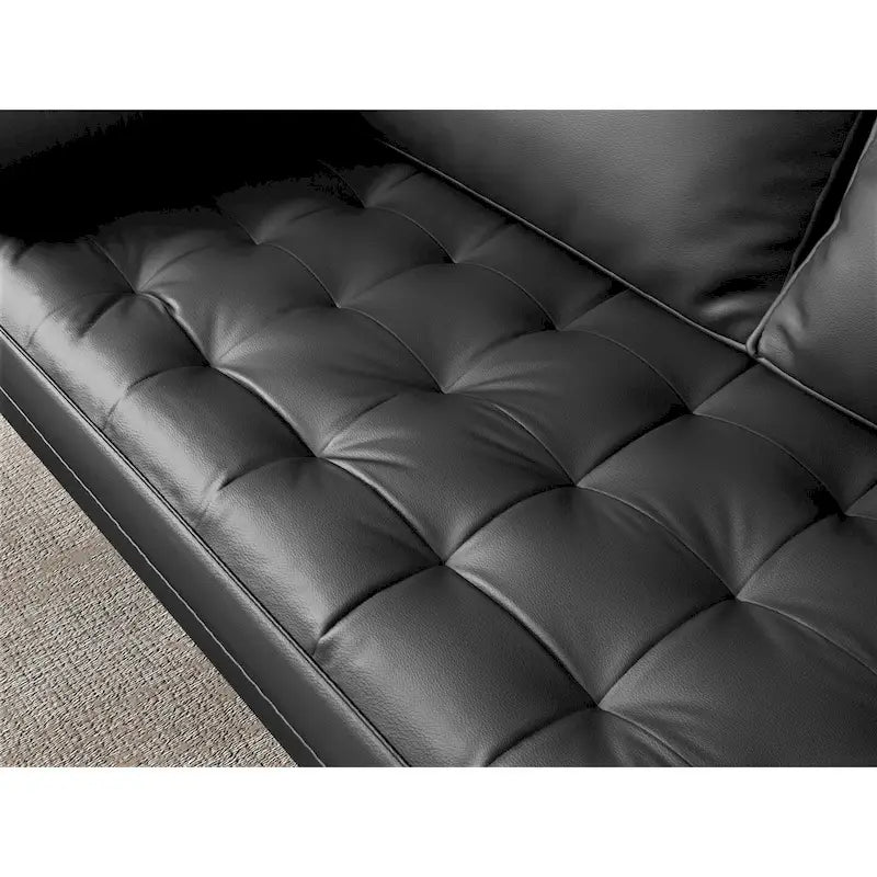 Mid-Century Modern Loveseat, Faux Leather, 2-Seat – White / Brown / Black / Grey