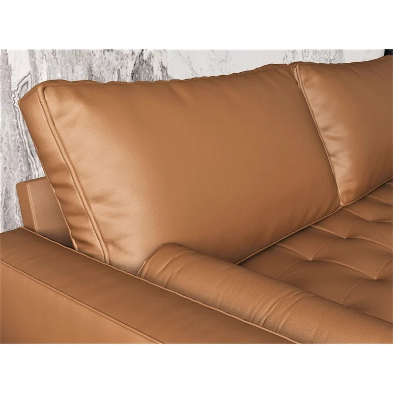 Mid-Century Modern Loveseat, Faux Leather, 2-Seat – White / Brown / Black / Grey