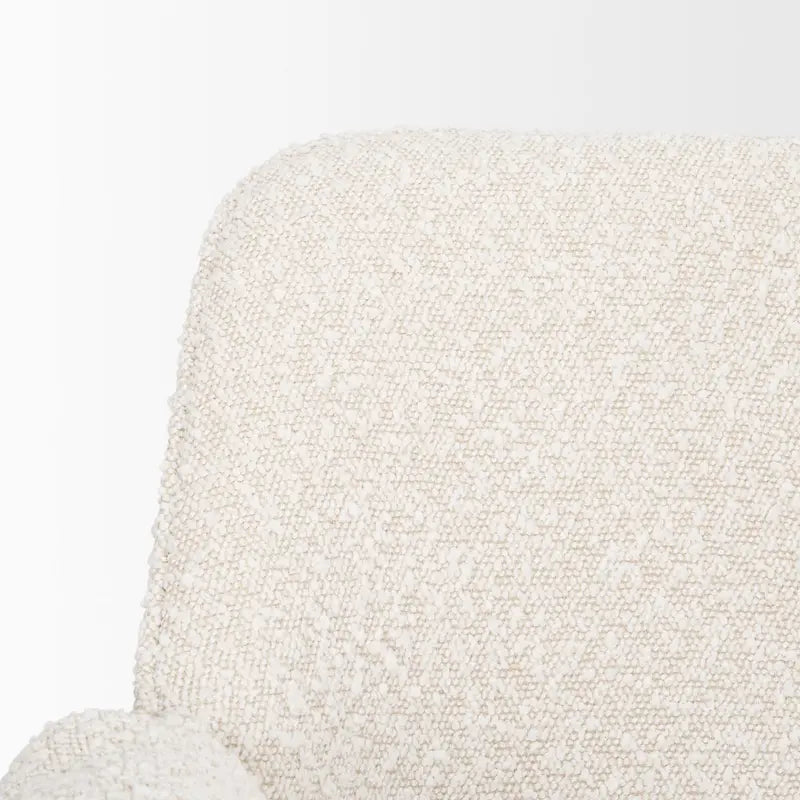 Cream / Oatmeal / Grey Boucle Dining Chair, Matte Black Frame, 1-Seater