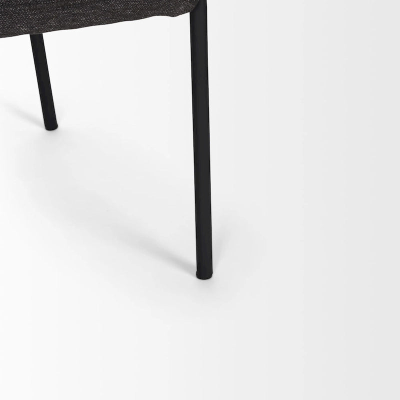 Cream / Oatmeal / Grey Boucle Dining Chair, Matte Black Frame, 1-Seater