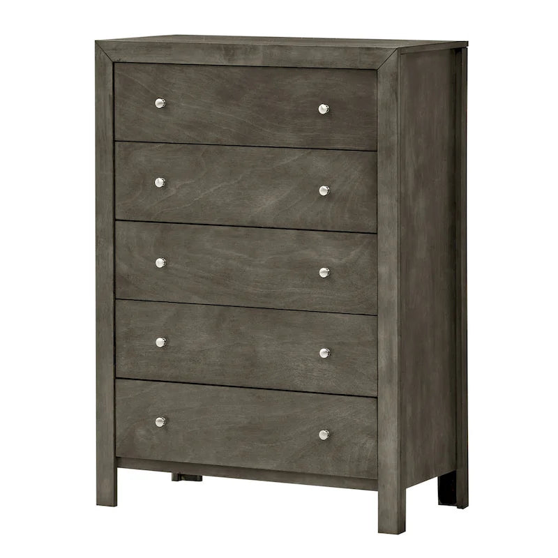 5-Drawer Chest – Gray / Cherry / Black, Single