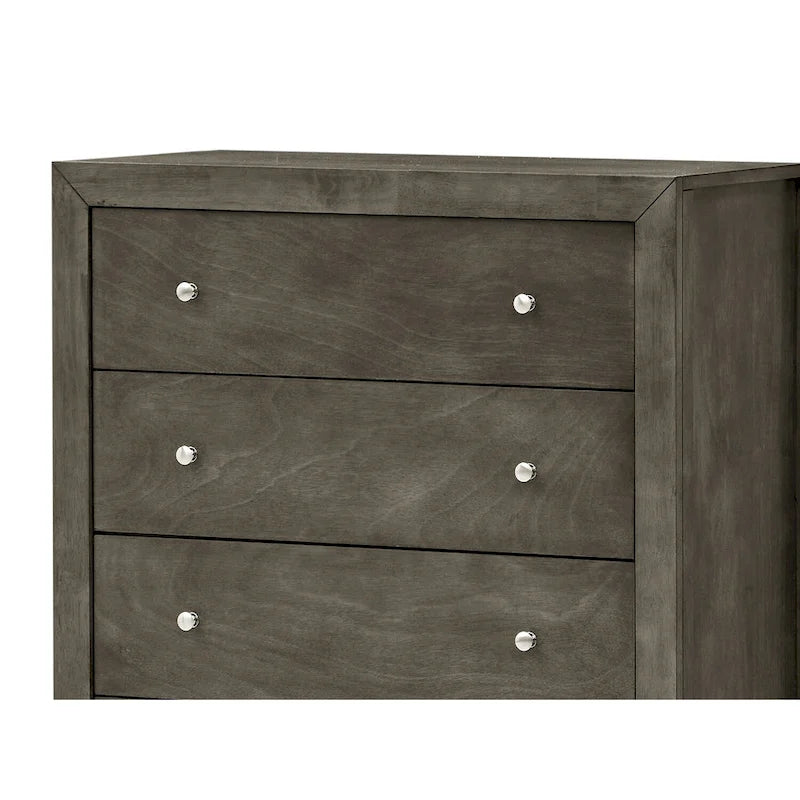 5-Drawer Chest – Gray / Cherry / Black, Single