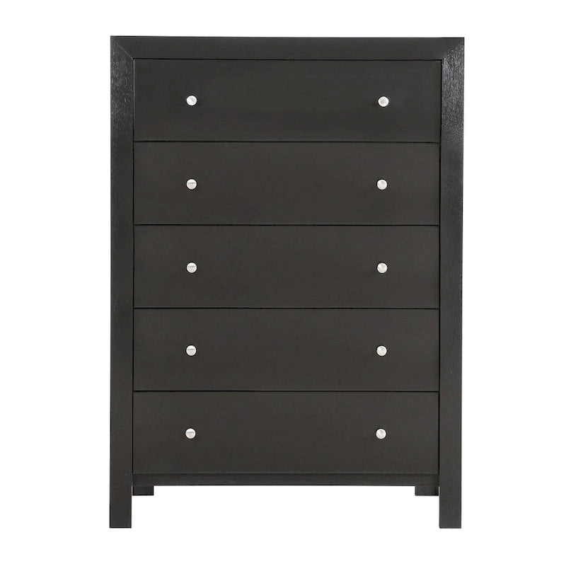 5-Drawer Chest – Gray / Cherry / Black, Single