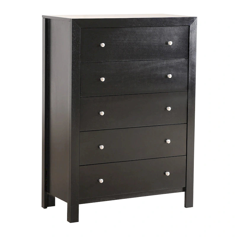 5-Drawer Chest – Gray / Cherry / Black, Single