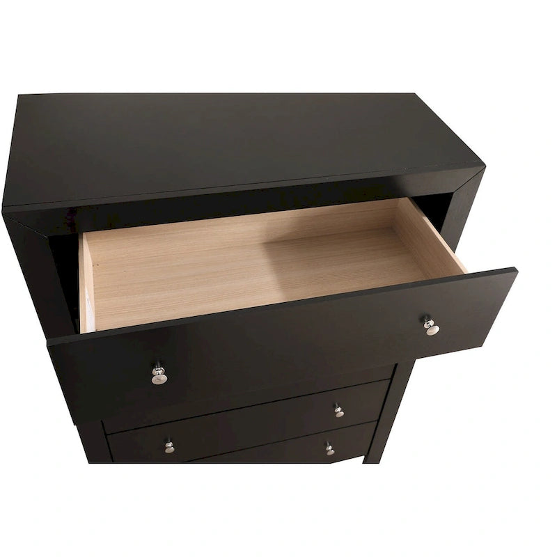5-Drawer Chest – Gray / Cherry / Black, Single