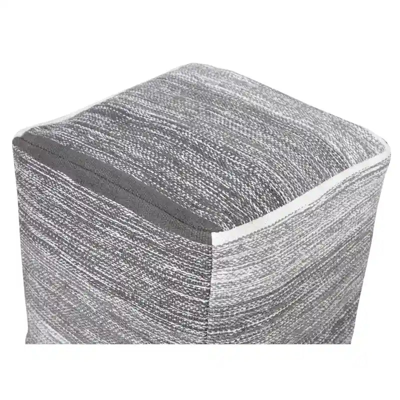 Grey Distressed Gradation Pouf Ottoman – Medium, Single Seat