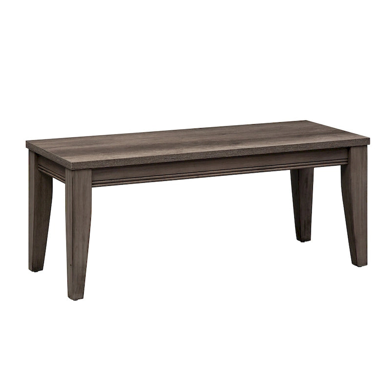Grey 6-Piece Rectangular Dining Set with Bench (Seats 6)