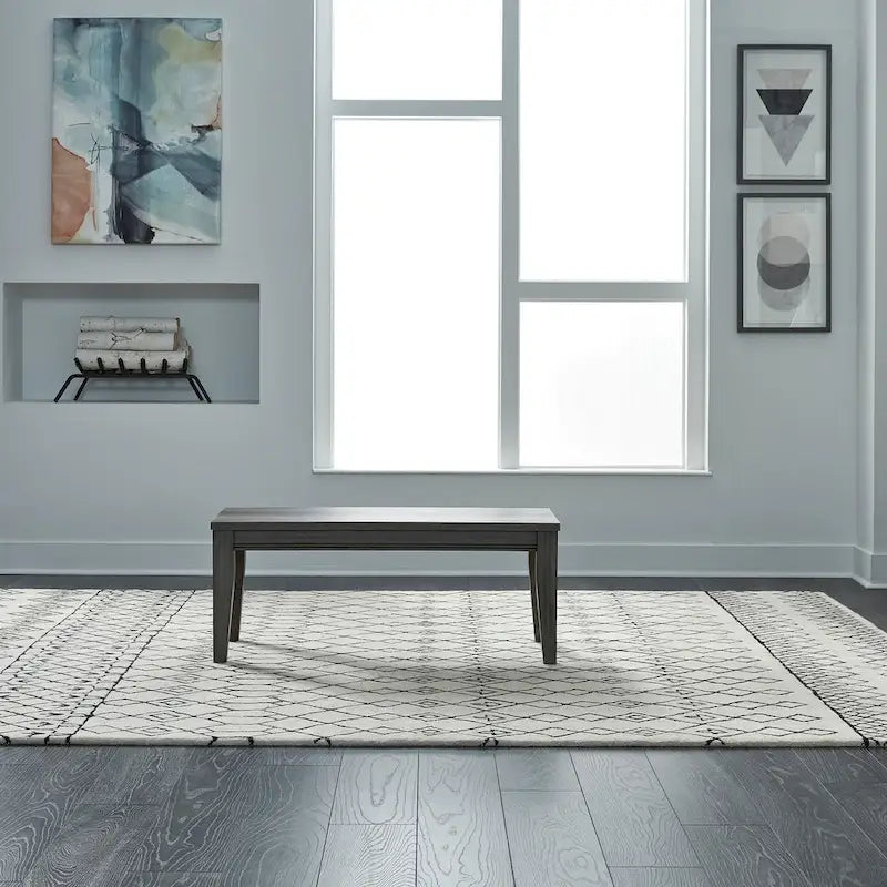 Grey 6-Piece Rectangular Dining Set with Bench (Seats 6)