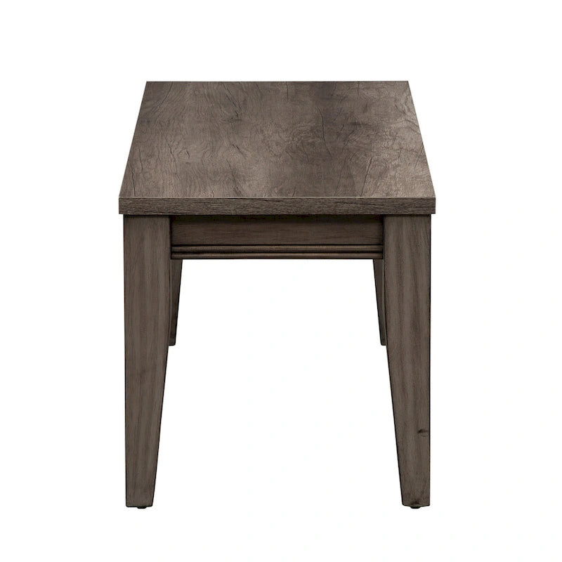 Grey 6-Piece Rectangular Dining Set with Bench (Seats 6)