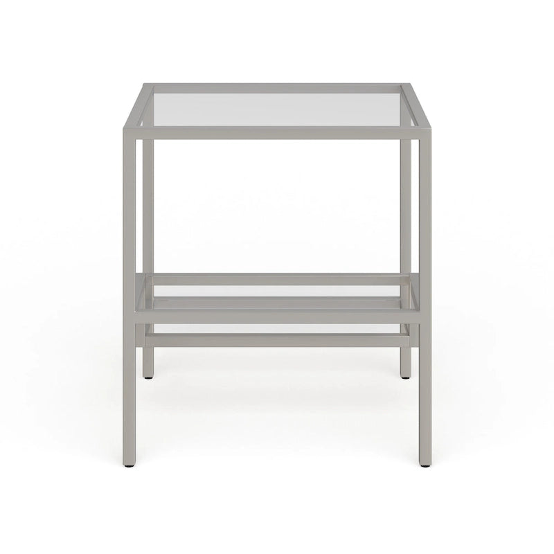 Two-Tier Glass Side Table – Brass / Blackened Bronze / Satin Nickel, Single Use