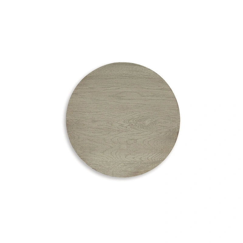 Gold / Grey Round End Table, Contemporary Style, Single