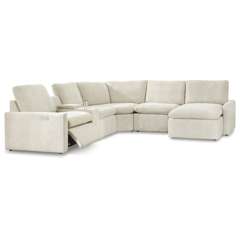 Grey / Beige 6-Piece Power Reclining Sectional – Seats 6