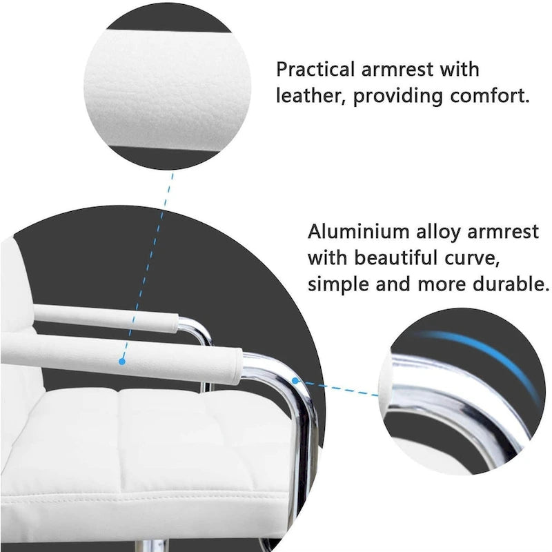 White / Black Mid-Back PU Leather Office Chair | Adjustable Height | 360° Swivel | 1-Person