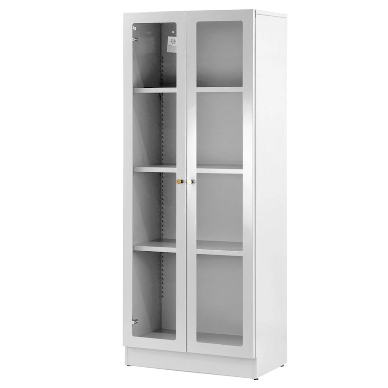 White Steel French Door Cabinet, 2-Door, 1-Person, 59"H