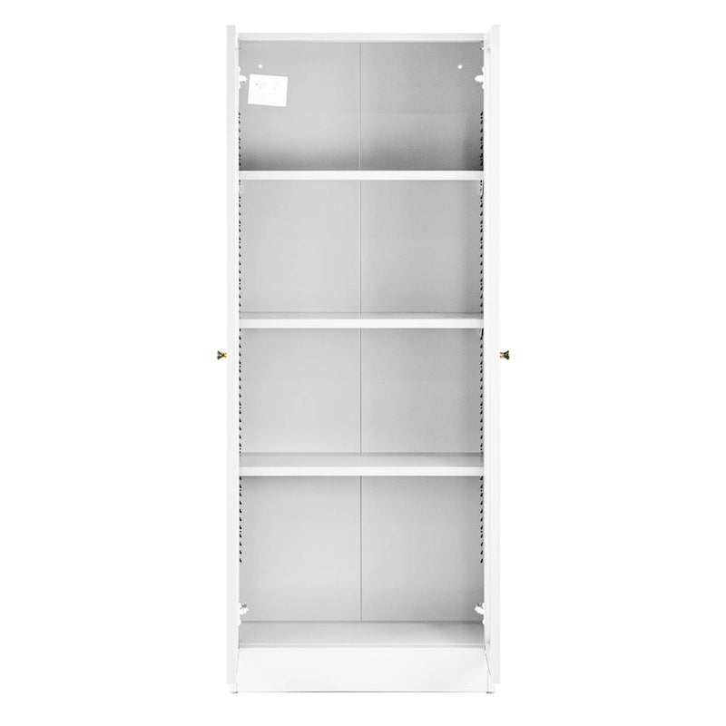 White Steel French Door Cabinet, 2-Door, 1-Person, 59"H