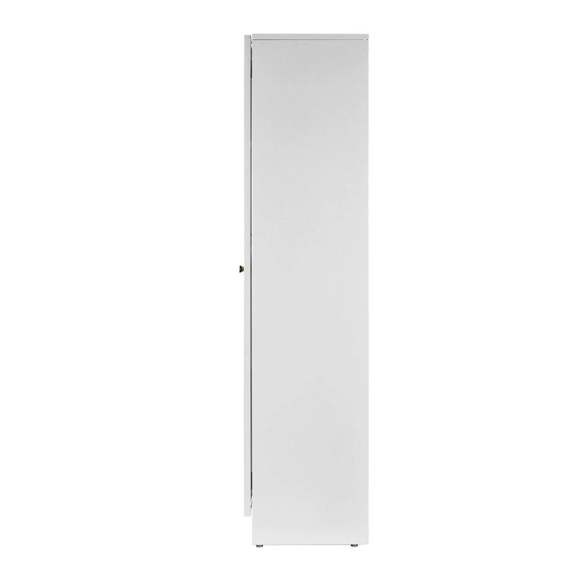 White Steel French Door Cabinet, 2-Door, 1-Person, 59"H
