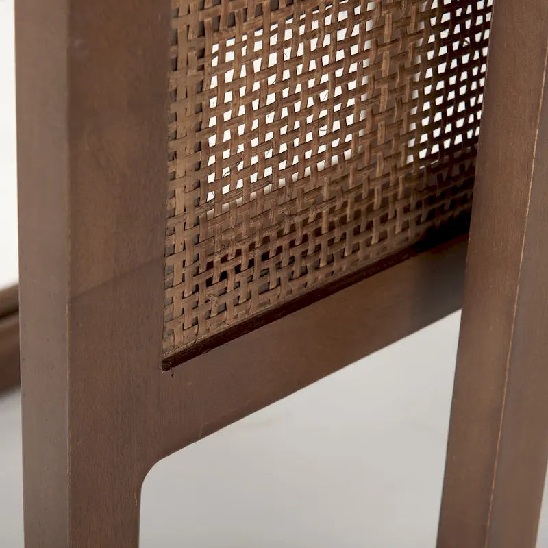 Medium Brown / Light Brown Square Nesting Accent Tables, Set of 2, Seats 2