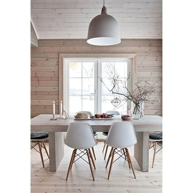 Red / Armless Shell Style / Set of 2 – Plastic Dining Chairs with Wooden Eiffel Legs