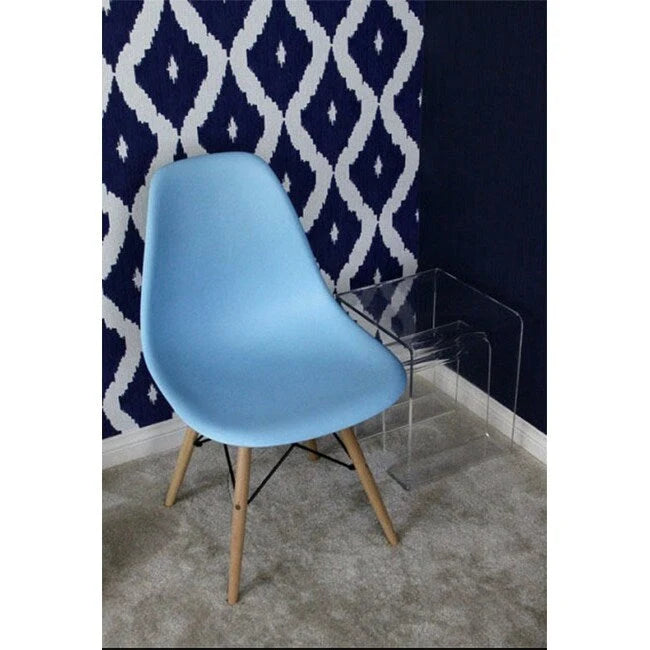 Red / Armless Shell Style / Set of 2 – Plastic Dining Chairs with Wooden Eiffel Legs
