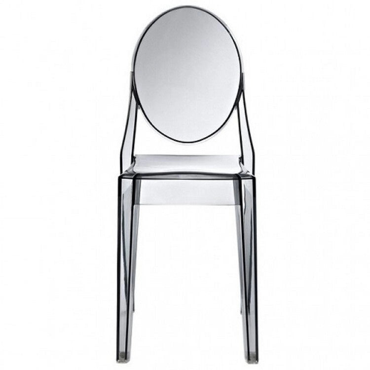 Clear Transparent Armless Side Chair, Stackable, Seats 1