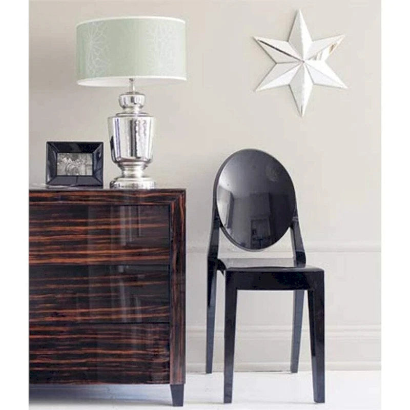Clear Transparent Armless Side Chair, Stackable, Seats 1