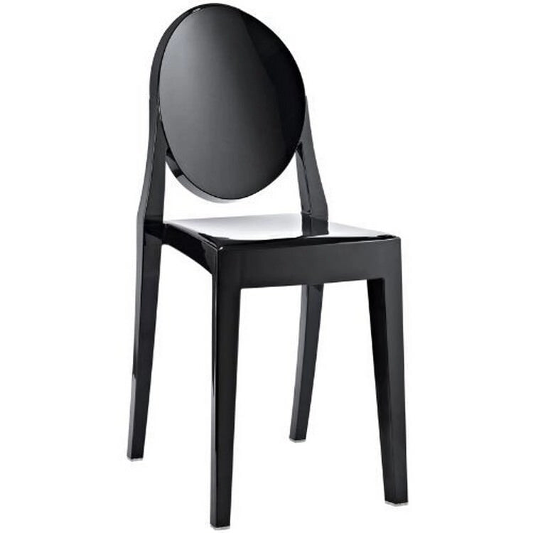 Clear Transparent Armless Side Chair, Stackable, Seats 1