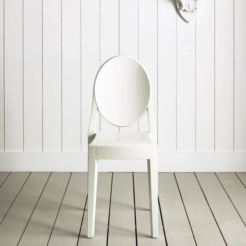 Clear Transparent Armless Side Chair, Stackable, Seats 1