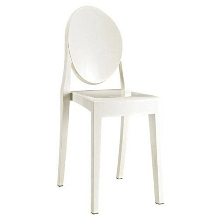 Clear Transparent Armless Side Chair, Stackable, Seats 1