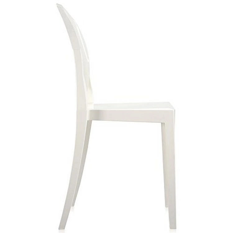 Clear Transparent Armless Side Chair, Stackable, Seats 1