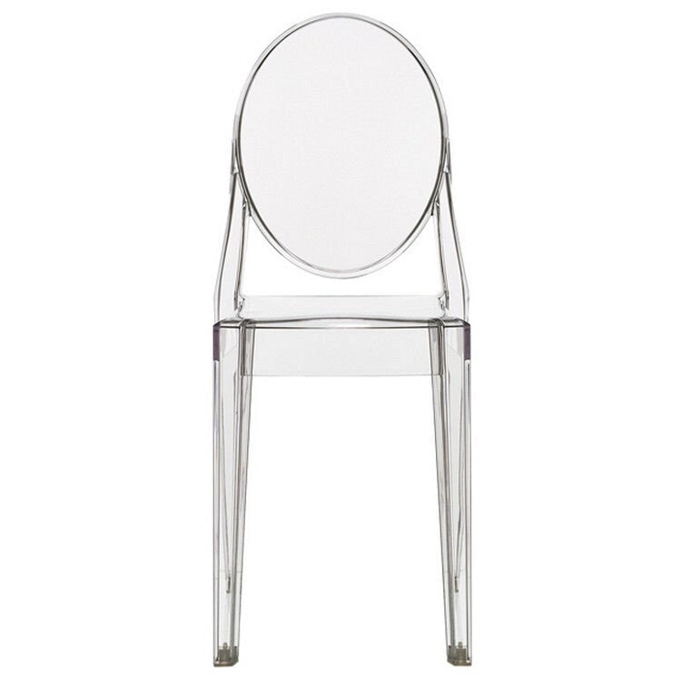 Clear Transparent Armless Side Chair, Stackable, Seats 1