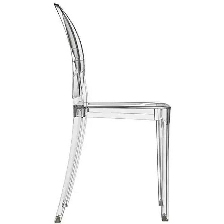 Clear Transparent Armless Side Chair, Stackable, Seats 1