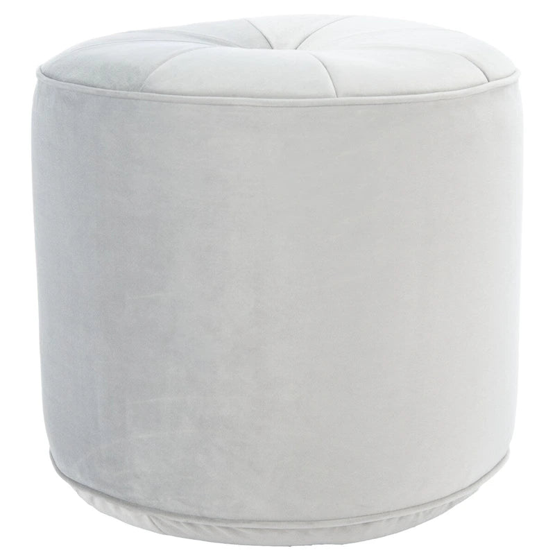 Velvet Cylinder Pouf Ottoman – Orange / Lilac / Green / Grey | Single