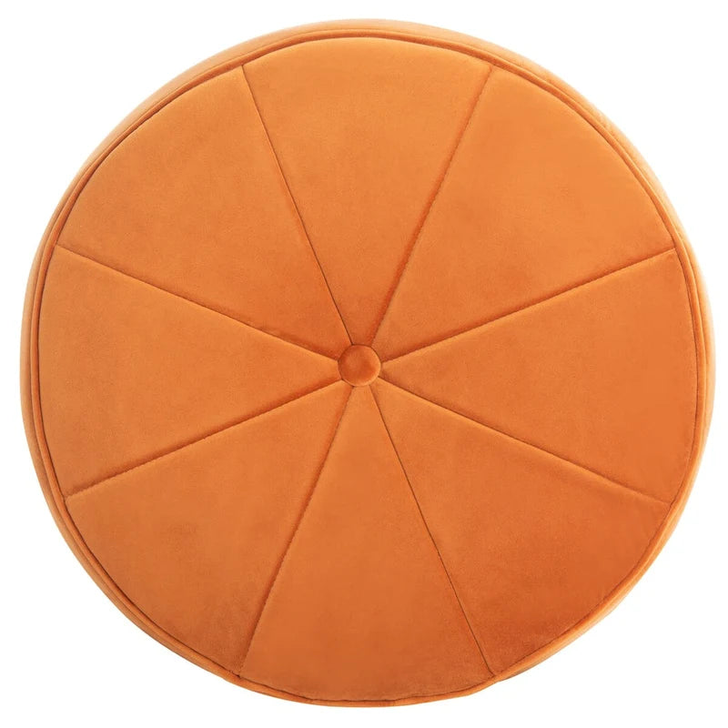 Velvet Cylinder Pouf Ottoman – Orange / Lilac / Green / Grey | Single