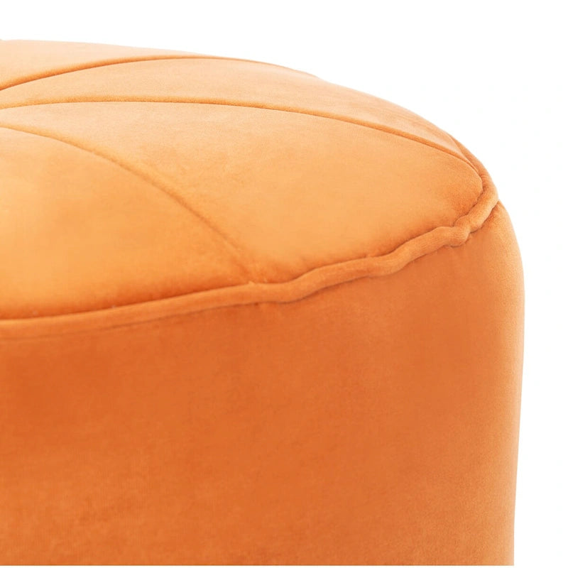 Velvet Cylinder Pouf Ottoman – Orange / Lilac / Green / Grey | Single