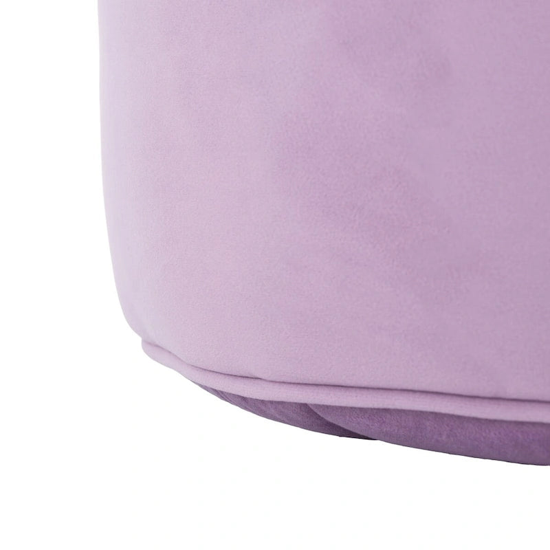 Velvet Cylinder Pouf Ottoman – Orange / Lilac / Green / Grey | Single