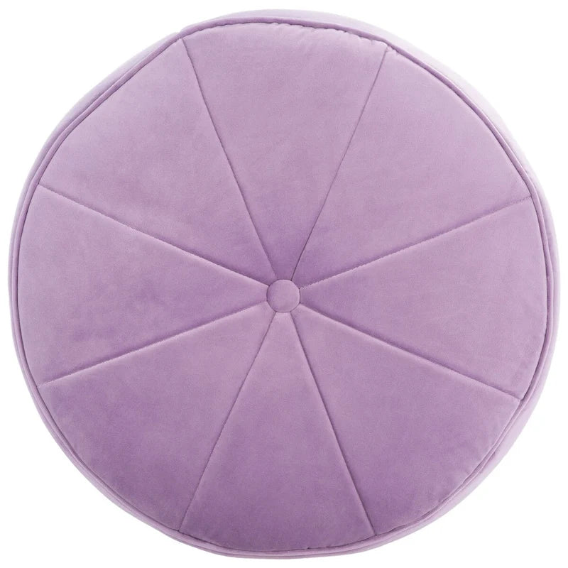 Velvet Cylinder Pouf Ottoman – Orange / Lilac / Green / Grey | Single