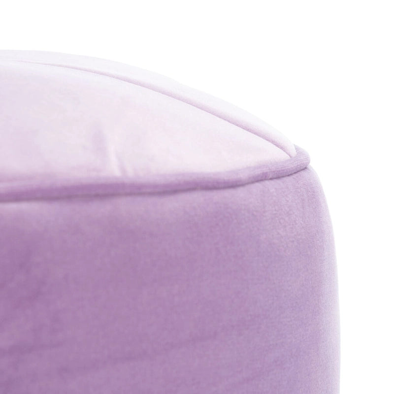 Velvet Cylinder Pouf Ottoman – Orange / Lilac / Green / Grey | Single