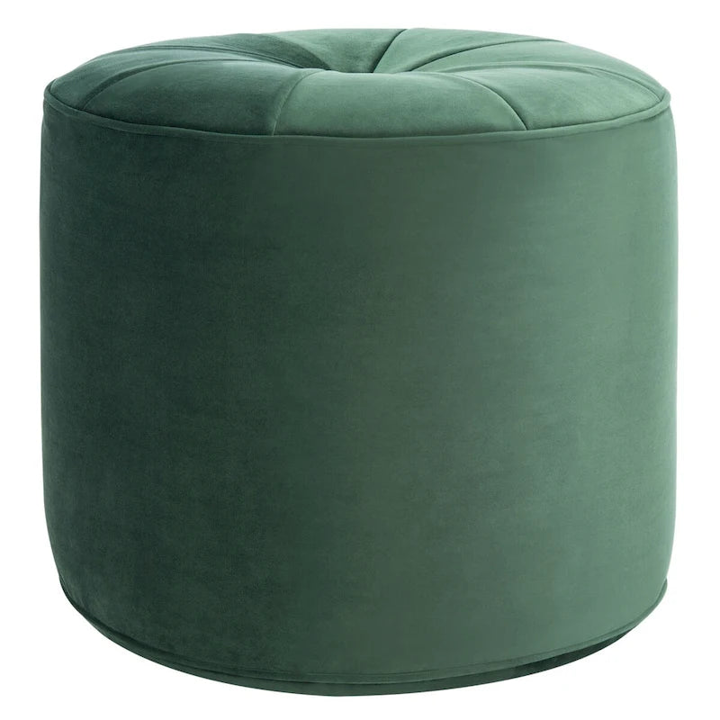 Velvet Cylinder Pouf Ottoman – Orange / Lilac / Green / Grey | Single
