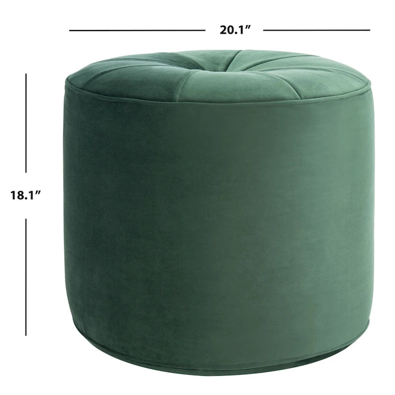 Velvet Cylinder Pouf Ottoman – Orange / Lilac / Green / Grey | Single