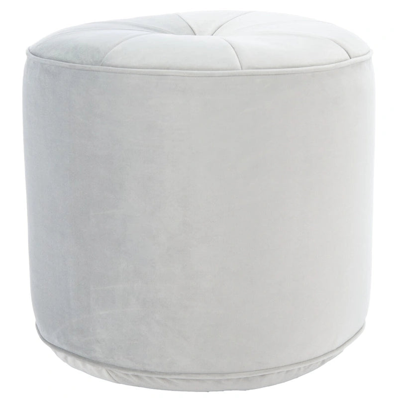 Velvet Cylinder Pouf Ottoman – Orange / Lilac / Green / Grey | Single