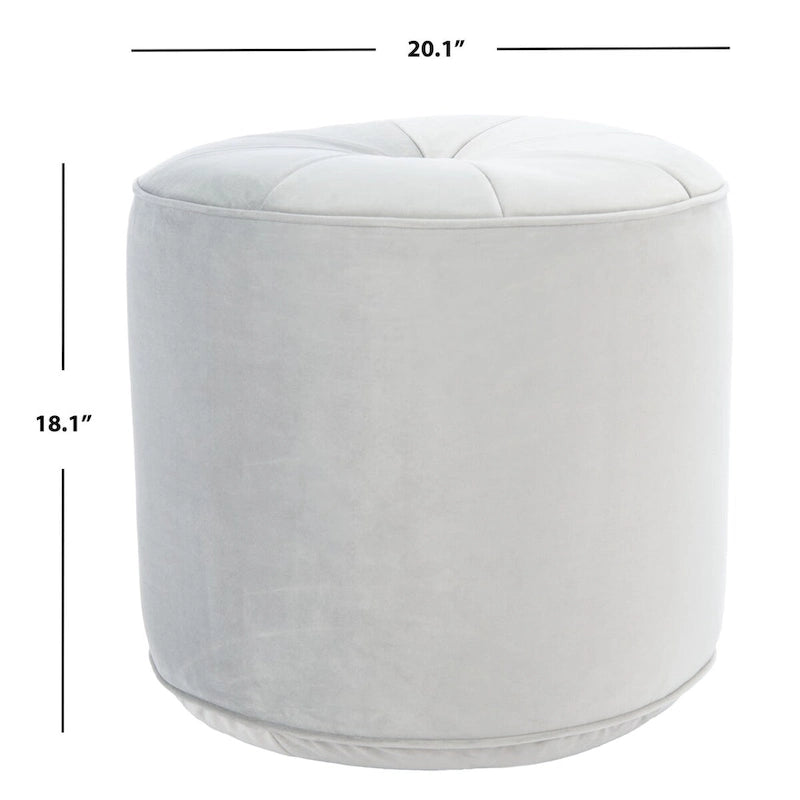 Velvet Cylinder Pouf Ottoman – Orange / Lilac / Green / Grey | Single