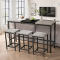 Black / Natural Color-Block Bar Table Set, Seats 4, 4-Piece