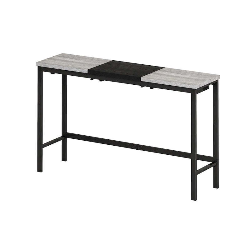 Black / Natural Color-Block Bar Table Set, Seats 4, 4-Piece