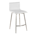 White Faux Leather Swivel Counter Stool, Set of 2