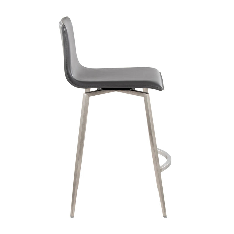 White Faux Leather Swivel Counter Stool, Set of 2