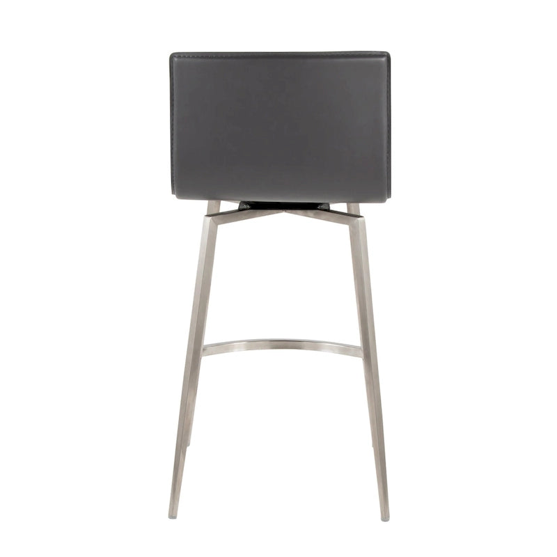 White Faux Leather Swivel Counter Stool, Set of 2
