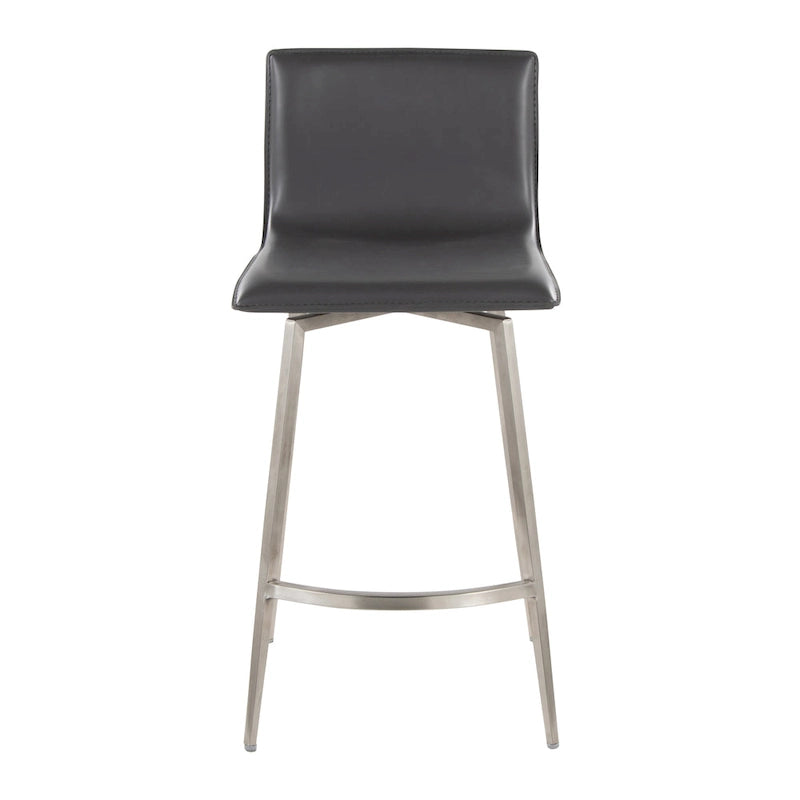 White Faux Leather Swivel Counter Stool, Set of 2