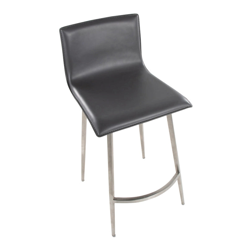 White Faux Leather Swivel Counter Stool, Set of 2