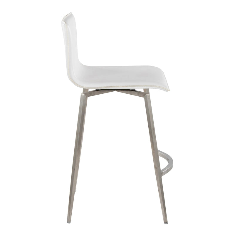 White Faux Leather Swivel Counter Stool, Set of 2