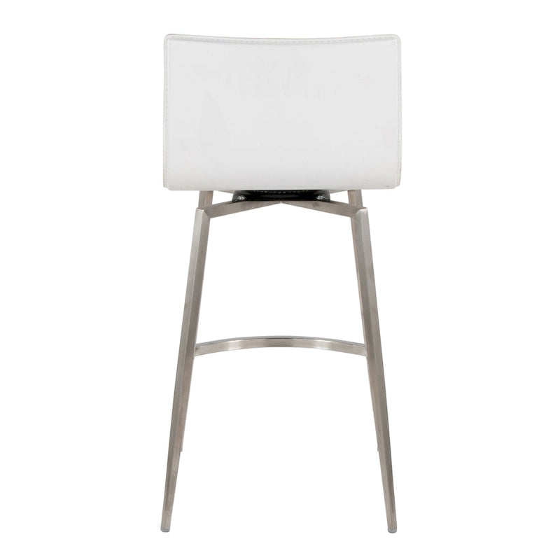 White Faux Leather Swivel Counter Stool, Set of 2